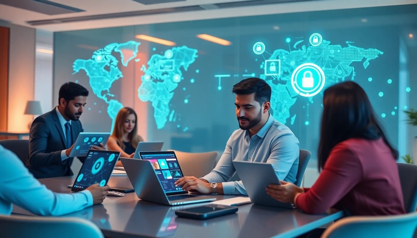 Professional team utilizing advanced technology for global connectivity at 快连官网.