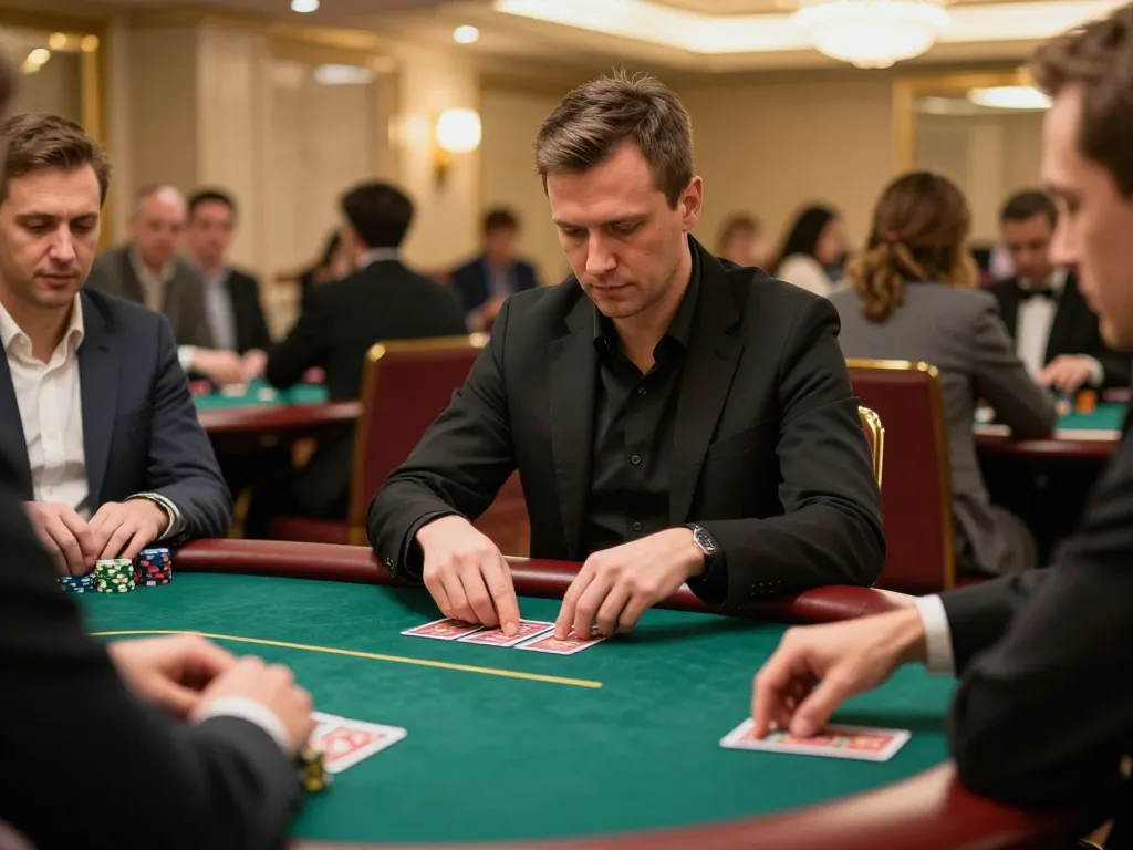 Players strategizing at a poker table in XOCDIA88 casino, enhancing their gaming experience.