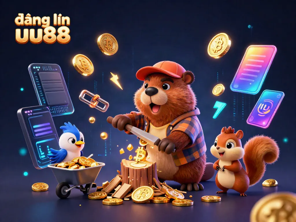 Engage in thrilling experiences at đăng nhập uu88 with a vibrant casino scene featuring animated characters collecting golden coins.