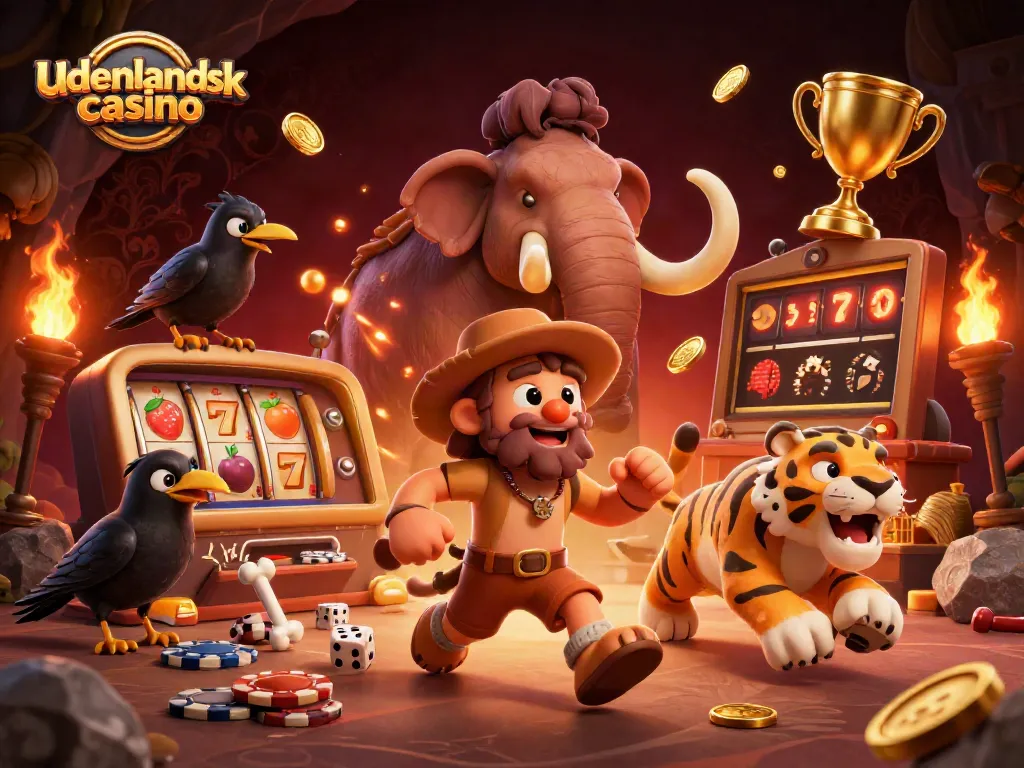 Engage with the udenlandsk casino experience as a caveman and sabertooth tiger run a prehistoric gaming scene.