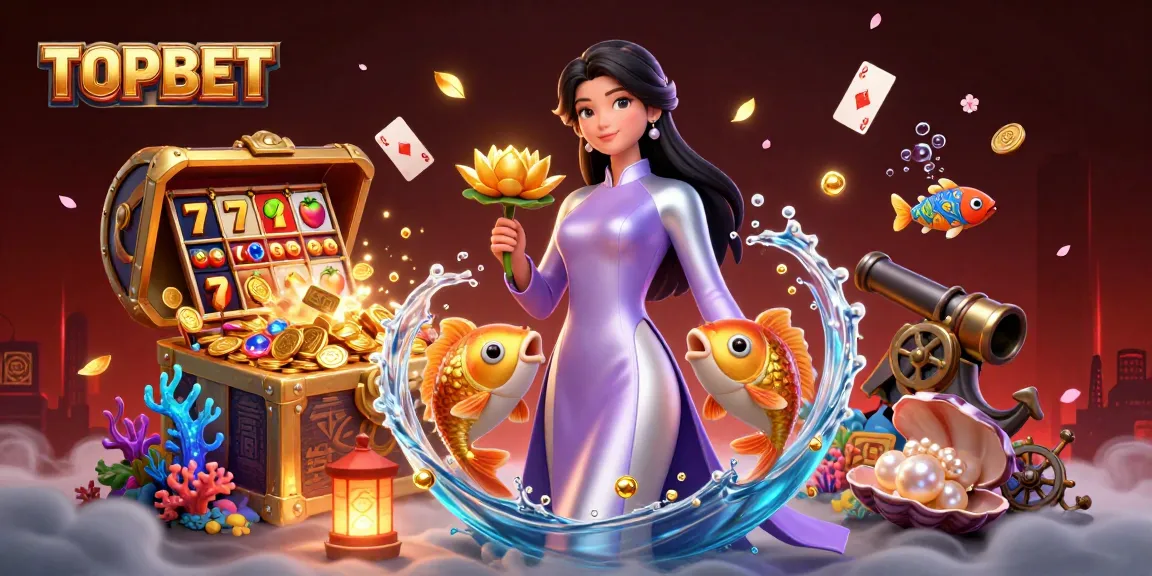 Engage in thrilling action with TOPBET through an exciting illustrated casino scene of luck and vibrancy.
