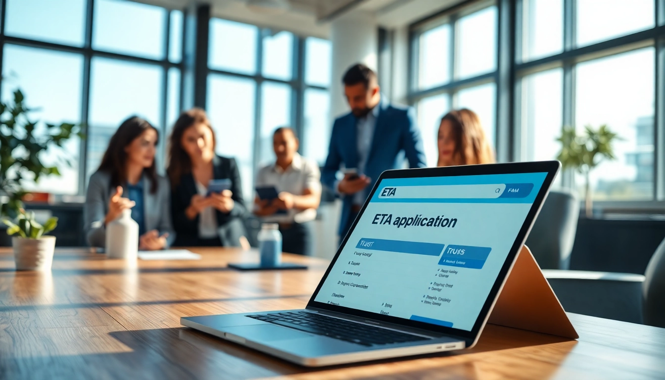 Process your eta application uk with a modern team working together on technology.