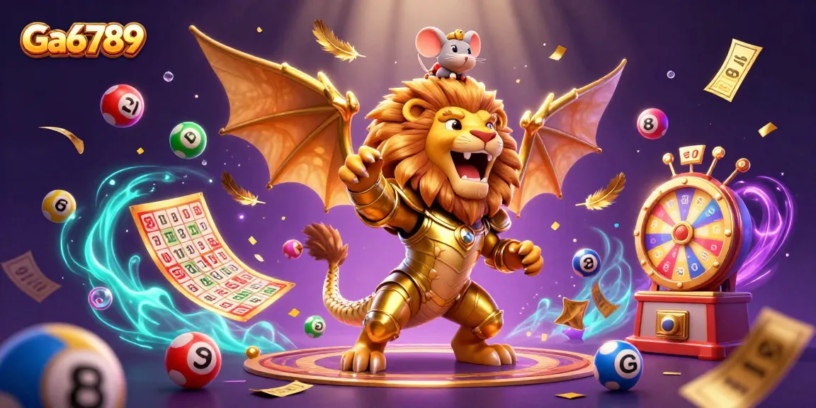 Engage in thrilling gameplay with Ga6789's dynamic lottery scene showcasing colorful balls and vibrant casino elements.