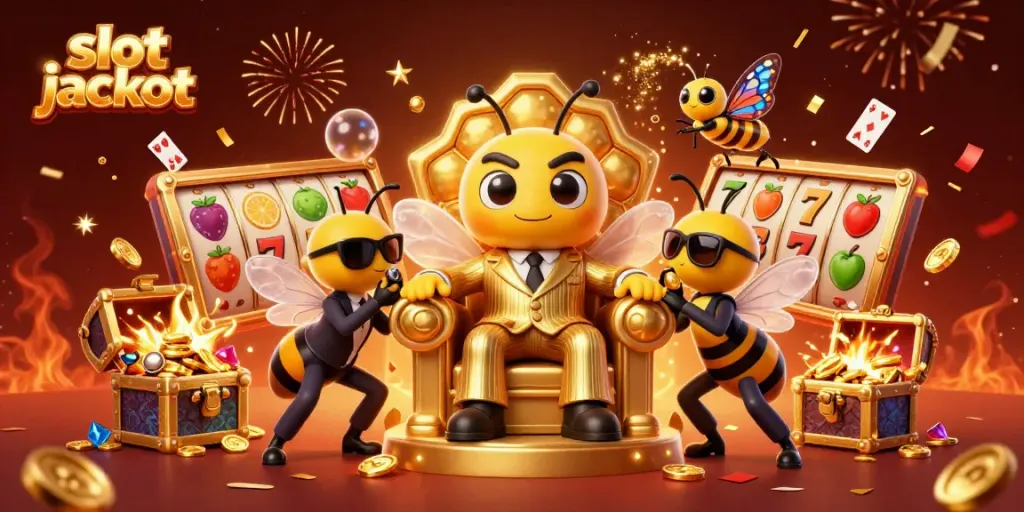 Experience the thrill of winning with slot jackpot as the 3D cartoon mob boss oversees his game of chance.