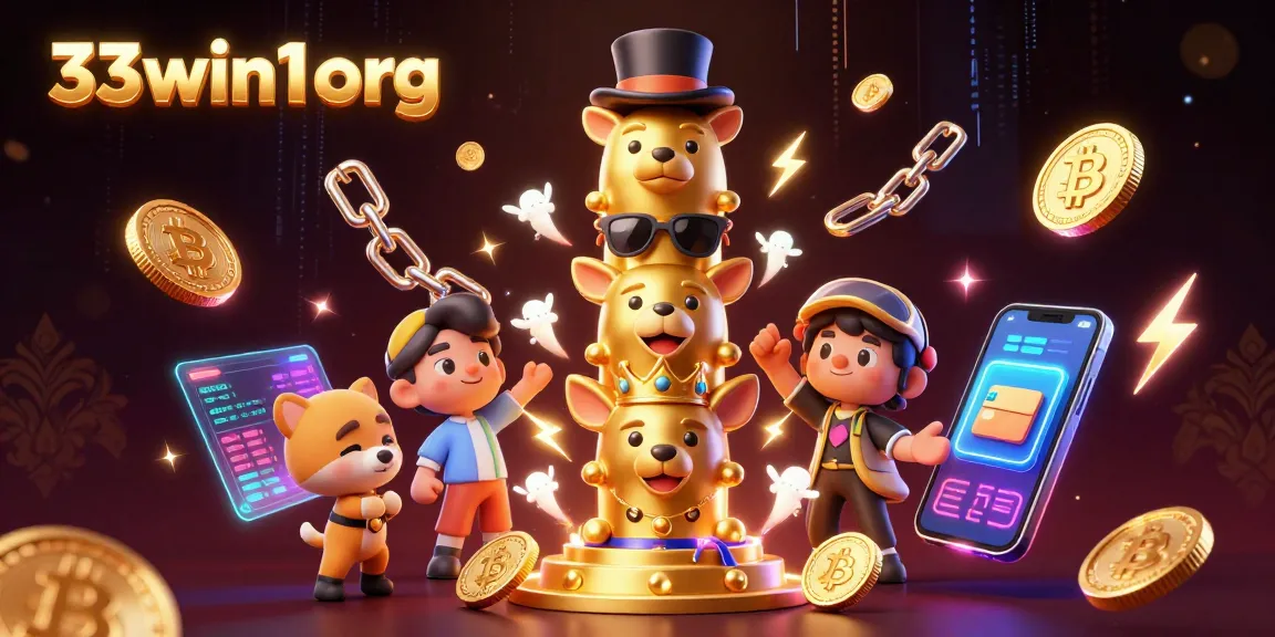 Engage with thrilling games on 33win1 org, featuring a lively casino scene and glowing crypto elements.