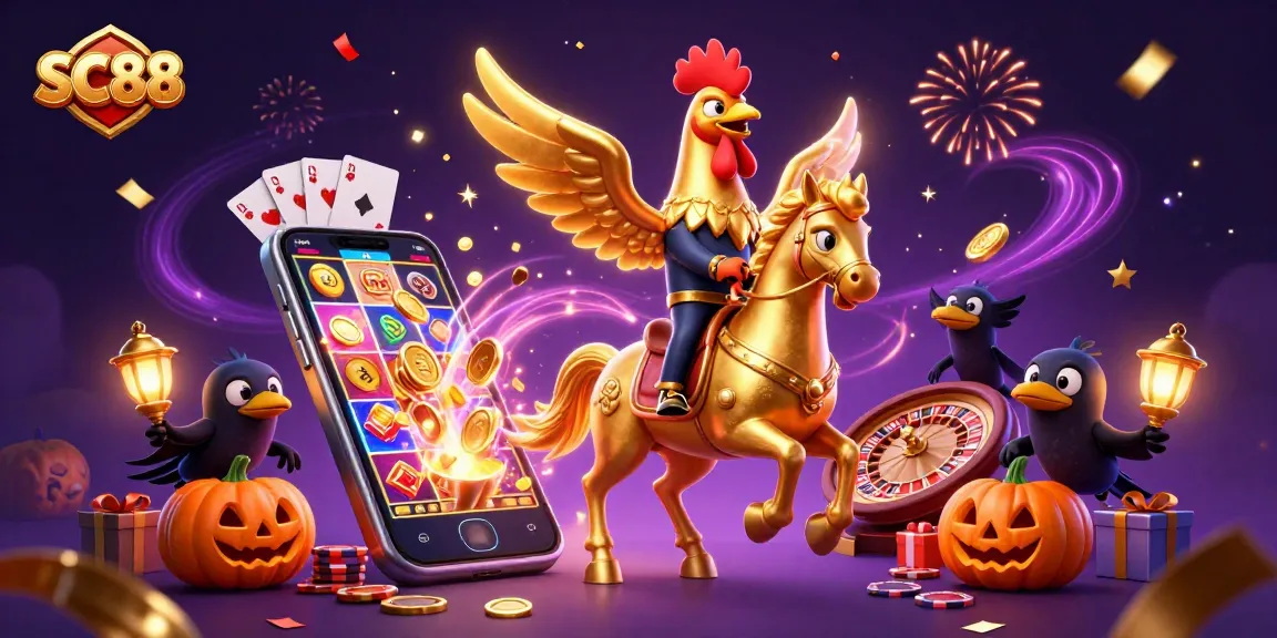 Spin to win with SC88 in a dazzling casino scene filled with action and excitement.