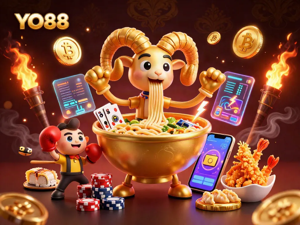 Spin and win with YO88’s vibrant casino scene featuring unique character designs and exciting game elements.