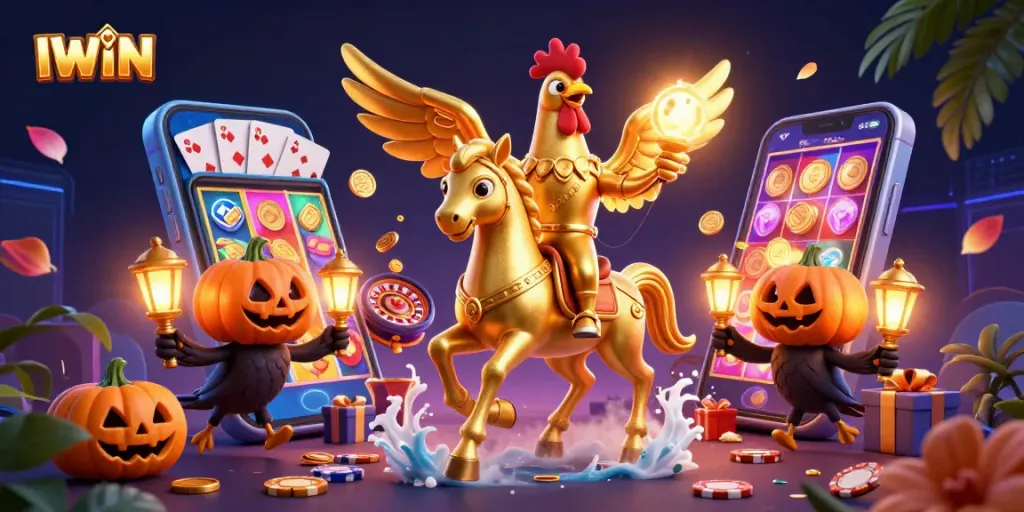 IWIN makes a splash with exciting casino gameplay in a vibrant, detailed 3D digital scene.